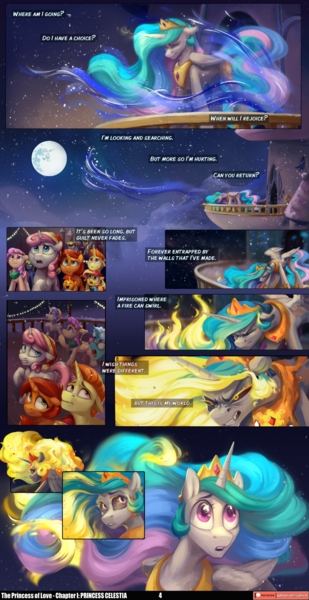 Size: 3541x6883 | Tagged: safe, artist:freeedon, artist:jewellier, artist:lummh, derpibooru import, daybreaker, princess celestia, stellar flare, sunburst, sunset shimmer, alicorn, earth pony, pegasus, pony, unicorn, comic:the princess of love, absurd resolution, canterlot, canterlot castle, christmas, clothes, colt, decoration, ethereal mane, female, fiery mane, filly, filly sunset shimmer, foal, g4, hat, hearth's warming eve, holiday, image, lyrics, male, mare, mare in the moon, moon, open mouth, open smile, png, scarf, smiling, snow, snowfall, stallion, sunspot (g4), text, winter hat, younger
