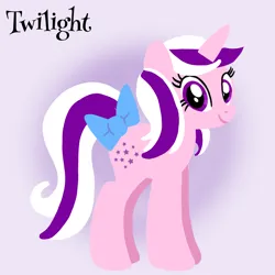 Size: 1400x1400 | Tagged: safe, artist:mlplary6, derpibooru import, twilight (g1), pony, unicorn, g1, bow, female, image, looking at you, mare, png, smiling, smiling at you