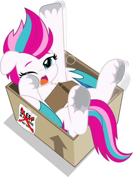 Size: 3781x5000 | Tagged: safe, artist:jhayarr23, derpibooru import, zipp storm, pegasus, pony, g5, adorazipp, book, box, commission, commissioner:raritybro, cute, female, image, looking at you, mare, one eye closed, open mouth, png, pony in a box, simple background, solo, stretching, teary eyes, transparent background, waking up, yawn, ych result