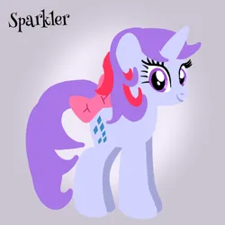 Size: 1400x1400 | Tagged: safe, artist:mlplary6, derpibooru import, sparkler (g1), pony, unicorn, g1, bow, female, image, looking at you, mare, png, smiling, smiling at you