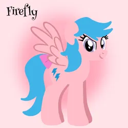 Size: 1400x1400 | Tagged: safe, artist:mlplary6, derpibooru import, firefly, pegasus, pony, g1, bow, female, image, looking at you, mare, png, smiling, smiling at you