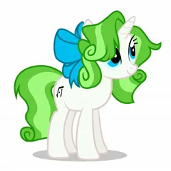 Size: 2048x2048 | Tagged: artist needed, safe, derpibooru import, oc, oc:minty root, unicorn, alternate hairstyle, bow, hair bow, image, jpeg, simple background, white background