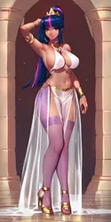 Size: 1024x2048 | Tagged: prompter needed, suggestive, ai content, derpibooru import, machine learning generated, twilight sparkle, human, accessories, arabian, arabic, arm behind head, armband, armpits, beautiful, beautisexy, belly dancer, belly dancer outfit, big breasts, bracelet, breasts, busty twilight sparkle, clothes, crown, female, g4, gold, hairstyle, harem, harem outfit, high heels, humanized, image, jewelry, legs, legs together, looking at you, necklace, png, ponytail, reasonably sized breasts, regalia, see-through, sexy, shoes, socks, solo, solo female, stockings, stupid sexy twilight, thigh highs