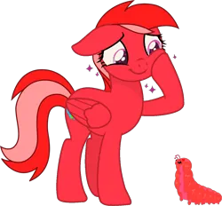 Size: 1234x1146 | Tagged: safe, artist:aidanthedrawerboi10, derpibooru import, oc, oc:cerise blossom, caterpillar, pony, image, png, simple background, solo, transparent background