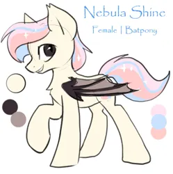 Size: 517x520 | Tagged: safe, artist:hioshiru, derpibooru import, oc, oc:nebula shine, unofficial characters only, bat pony, pony, color palette, female, image, mare, png, reference sheet, solo, solo female