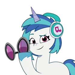 Size: 1200x1200 | Tagged: safe, artist:prixy05, derpibooru import, vinyl scratch, pony, unicorn, g5, my little pony: tell your tale, female, g4, g4 to g5, generation leap, headphones, image, mare, png, simple background, solo, sunglasses, transparent background