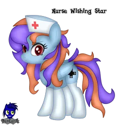Size: 3840x4154 | Tagged: safe, artist:damlanil, derpibooru import, oc, oc:nurse wishing star, pegasus, pony, clothes, cute, female, gloves, hat, image, latex, latex gloves, latex socks, looking at you, mare, nurse, nurse hat, png, show accurate, simple background, socks, solo, standing, transparent background, vector, wings