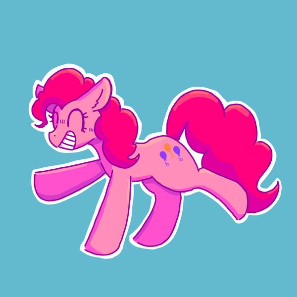 Size: 3000x3000 | Tagged: safe, artist:rylithxd, derpibooru import, pinkie pie, earth pony, pony, blue background, female, g4, image, jpeg, simple background, solo