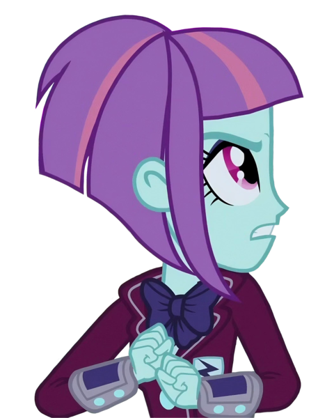 Size: 2104x2632 | Tagged: safe, derpibooru import, sunny flare, human, equestria girls, angry, g4, hasbro, image, looking up, png, shadowbolts, simple background, solo, transparent background