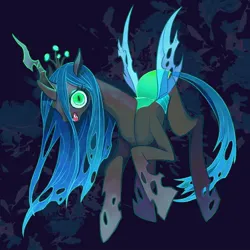 Size: 750x750 | Tagged: safe, artist:rouka_02, derpibooru import, queen chrysalis, changeling, changeling queen, abstract background, creepy, female, image, jpeg, looking at you, solo, staring at you