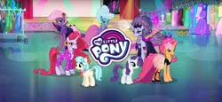 Size: 1666x768 | Tagged: safe, derpibooru import, official, coco pommel, rarity, pony, female, g4, game screencap, gameloft, image, loading screen, mare, my little pony logo, my little pony: magic princess, png, video game