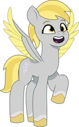 Size: 802x1278 | Tagged: safe, artist:prixy05, derpibooru import, derpy hooves, pegasus, pony, g5, my little pony: tell your tale, female, g4, g4 to g5, generation leap, image, mare, png, simple background, smiling, solo, spread wings, transparent background, vector, wings