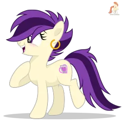 Size: 3577x3577 | Tagged: safe, artist:r4hucksake, derpibooru import, oc, oc:grape soda, unofficial characters only, earth pony, pony, ear piercing, earring, female, image, jewelry, mare, piercing, png, simple background, solo, transparent background