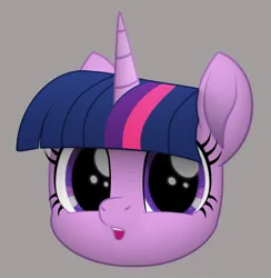 Size: 924x946 | Tagged: safe, artist:k. dale, derpibooru import, twilight sparkle, pony, unicorn, big eyes, bust, cute, female, g4, gray background, head, head only, image, jpeg, mare, movie accurate, simple background, solo, twiabetes