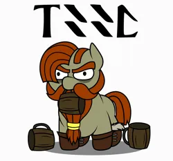 Size: 1354x1260 | Tagged: safe, artist:isaac_pony, derpibooru import, oc, dwarf, earth pony, pony, alcohol, beard, beer, boots, clothes, dungeons and dragons, facial hair, fantasy, fantasy class, gloves, image, male, pen and paper rpg, png, rpg, shoes, simple background, solo, squatpony, stallion, white background