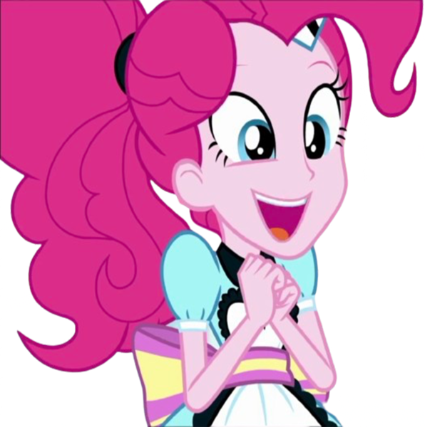 Size: 2502x2520 | Tagged: safe, derpibooru import, edit, edited screencap, editor:homersimpson1983, screencap, pinkie pie, human, coinky-dink world, eqg summertime shorts, equestria girls, background removed, female, image, not a vector, png, simple background, solo, transparent background, waitress