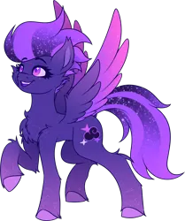 Size: 2676x3201 | Tagged: safe, alternate version, artist:shad0w-galaxy, derpibooru import, oc, oc:shadow galaxy, unofficial characters only, pegasus, pony, belly fluff, body markings, cheek fluff, chest fluff, constellation, ear fluff, ethereal mane, female, fluffy, high res, image, mare, open mouth, pegasus oc, png, raised hoof, shoulder fluff, simple background, smiling, solo, spread wings, starry eyes, starry mane, starry tail, tail, transparent background, unshorn fetlocks, wingding eyes, wings