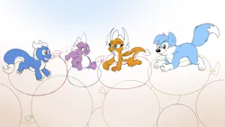Size: 3840x2160 | Tagged: safe, artist:rupert, derpibooru import, smolder, spike, oc, oc:alex the wyvern, oc:rupert the blue fox, dragon, fox, balloon, balloon riding, colored pupils, dragon day, dragoness, female, g4, image, lying down, male, monochrome, png, prone, sketch, that dragon sure does love balloons, that fox sure does love balloons, that pony sure does love balloons