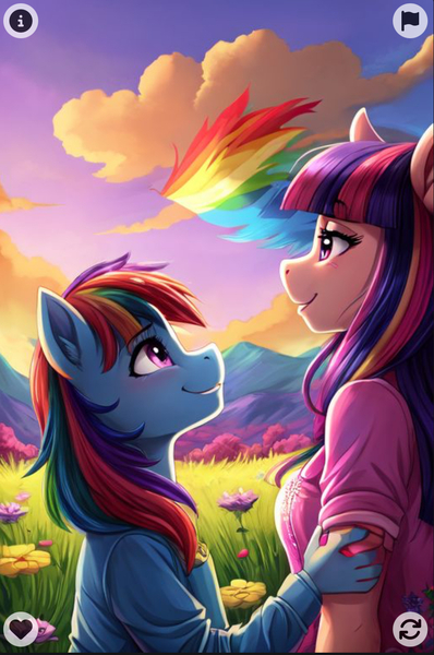 Size: 896x1350 | Tagged: safe, applejack, fluttershy, pinkie pie, rainbow dash, rarity, twilight sparkle, twilight sparkle (alicorn), alicorn, anthro, earth pony, human, pegasus, unicorn, equestria girls, cutie mark, element of generosity, element of honesty, element of kindness, element of laughter, element of loyalty, element of magic, elements of harmony, female, humanized, image, jpeg, lesbian, mane six, rainbooms, rainbow, romantic