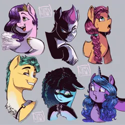 Size: 2160x2160 | Tagged: safe, artist:twillow, derpibooru import, hitch trailblazer, izzy moonbow, pipp petals, sunny starscout, zipp storm, earth pony, pegasus, pony, unicorn, g5, applejack (g5), female, fluttershy (g5), gray background, group, high res, image, jpeg, male, mane five, mane six (g5), mare, misty brightdawn, pinkie pie (g5), rainbow dash (g5), rarity (g5), sextet, simple background, stallion, twilight sparkle (g5)