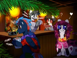 Size: 2560x1938 | Tagged: safe, artist:juiss, derpibooru import, oc, oc:captain juiss, earth pony, lamia, original species, pegasus, pony, snake, snake pony, airport, clothes, glasses, headphones, image, jpeg, shake