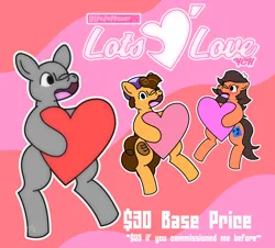 Size: 2146x1942 | Tagged: safe, artist:epsipeppower, derpibooru import, oc, oc:robertapuddin, oc:sour dough, advertisement, commission, heart, holiday, image, love, png, valentine, valentine's day, ych example, your character here