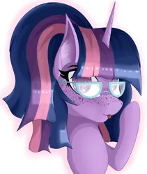 Size: 3240x3840 | Tagged: safe, artist:krymak, derpibooru import, twilight sparkle, freckles, glasses, image, png, simple background