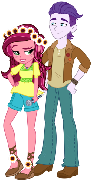 Size: 851x1680 | Tagged: safe, artist:maretrick, artist:mixiepie, derpibooru import, edit, vector edit, dirk thistleweed, gloriosa daisy, human, accountibilibuddies, equestria girls, equestria girls series, legend of everfree, spoiler:choose your own ending (season 2), spoiler:eqg series (season 2), accountibilibuddies: rainbow dash, clothes, crack shipping, denim, eyebrows, female, freckles, full body, g4, geode of fauna, geode of shielding, geode of super speed, geode of super strength, geode of telekinesis, image, jacket, jeans, magical geodes, male, microphone, pants, png, raised eyebrow, raised leg, sandals, ship:thistledaisy, shipping, shirt, shoes, shorts, simple background, straight, transparent background, vector, wristband
