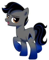 Size: 300x367 | Tagged: safe, artist:arshe12, derpibooru import, oc, oc:techno babble, unofficial characters only, earth pony, pony, commission, image, looking at you, looking back, looking back at you, male, png, simple background, solo, stallion, transparent background