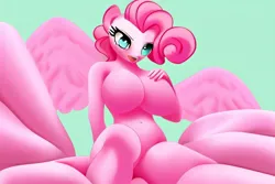 Size: 768x512 | Tagged: suggestive, ai content, derpibooru import, prompter:princesslady94two, pinkie pie, human, breasts, busty pinkie pie, female, giantess, humanized, image, inflatable, jpeg, macro, mutilation, nudity, tentacles, wings