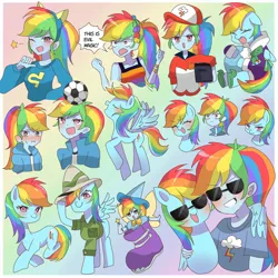 Size: 2048x2048 | Tagged: safe, artist:m09160, derpibooru import, rainbow dash, pegasus, pony, equestria girls, female, g4, image, jpeg, self paradox, self ponidox