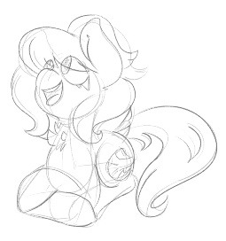 Size: 255x272 | Tagged: safe, artist:umbreow, derpibooru import, oc, oc:glass tapper, pony, female, image, jpeg, mare, monochrome, sketch, solo