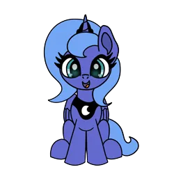 Size: 1500x1500 | Tagged: safe, artist:platinumdrop, derpibooru import, princess luna, alicorn, pony, commission, cute, female, filly, foal, image, png, simple background, transparent background, woona, ych example, younger, your character here