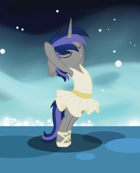 Size: 1299x1599 | Tagged: safe, artist:ghostpikachu, derpibooru import, oc, oc:dreaming star, unofficial characters only, bat pony, bat pony unicorn, hybrid, pony, unicorn, ballerina, base used, bipedal, clothes, crossdressing, cute, dancing, dress, fangs, femboy, horn, image, male, ocbetes, png, solo, stallion