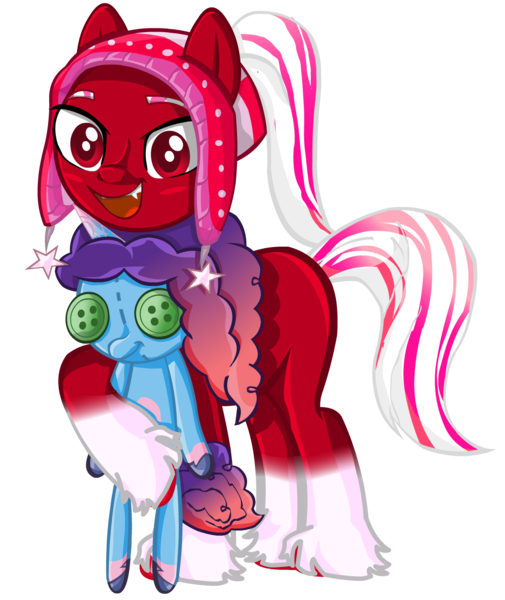 Size: 1212x1440 | Tagged: safe, artist:darktailsko, derpibooru import, oc, oc:pepper, unofficial characters only, earth pony, pony, unicorn, g5, buttons, cute, female, hat, image, mare, markings, misty brightdawn, open mouth, plushie, png, raised hoof, simple background, solo, transparent background, unshorn fetlocks