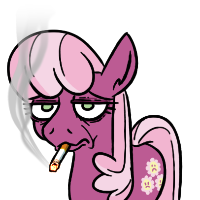 Size: 406x406 | Tagged: safe, artist:jargon scott, edit, ponerpics import, ponybooru import, cheerilee, earth pony, pony, cheerilee is not amused, cigarette, female, frown, image, mare, mouth hold, png, simple background, smoking, solo, spread wings, unamused, white background, wingboner, wings