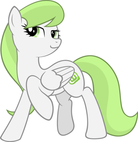 Size: 1000x1030 | Tagged: safe, artist:zee66, derpibooru import, oc, ponified, unofficial characters only, pegasus, pony, female, image, linux, linux mint, mare, os pony, png, recolor, simple background, solo, transparent background, vector
