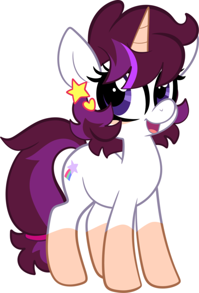 Size: 1162x1704 | Tagged: safe, artist:saveraedae, derpibooru import, oc, oc:savvy star, unofficial characters only, pony, unicorn, derpibooru community collaboration, 2024 community collab, coat markings, cute, cutie mark, female, hairclip, image, looking at you, mare, orange fur, png, simple background, smiling, socks (coat marking), solo, transparent background, white fur