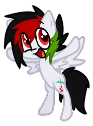 Size: 2052x2768 | Tagged: safe, artist:kruvvv, derpibooru import, oc, oc:kruv, unofficial characters only, pegasus, pony, derpibooru community collaboration, 2024 community collab, collaboration, eye clipping through hair, happy, image, looking at something, looking at you, open mouth, png, red eyes, short hair, short mane, simple, simple background, smiling, solo, spread wings, standing, standing on two hooves, transparent background, wings