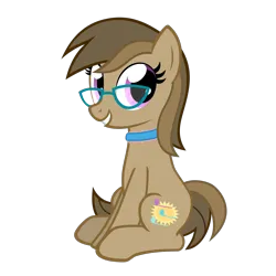 Size: 1501x1501 | Tagged: safe, artist:the smiling pony, derpibooru import, oc, oc:dawnsong, earth pony, pony, .svg available, choker, female, g4, glasses, image, looking at you, mare, png, simple background, sitting, smiling, solo, transparent background, vector