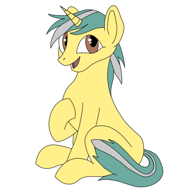 Size: 2560x2560 | Tagged: safe, artist:adopon, derpibooru import, oc, oc:item, unofficial characters only, pony, unicorn, derpibooru community collaboration, 2024 community collab, colored, derpibooru exclusive, digital art, hoof on chest, horn, image, krita, looking at you, male, open mouth, png, simple background, sitting, solo, stallion, transparent background