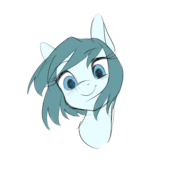 Size: 1000x1000 | Tagged: safe, artist:tttthunderbolt, derpibooru import, ponified, pony, anime, blue coat, blue eyes, bust, image, magical girl, png, portrait, puella magi madoka magica, sayaka miki, simple background, smiling, solo, teal mane, white background