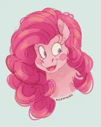 Size: 1003x1254 | Tagged: safe, artist:pigeorgien, derpibooru import, pinkie pie, earth pony, pony, colored sketch, female, happy, image, long mane, mare, png, sketch, solo