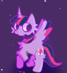 Size: 898x975 | Tagged: safe, artist:ponyenjoer, derpibooru import, twilight sparkle, twilight sparkle (alicorn), alicorn, fluffy pony, pony, g4, image, jpeg, purple background, simple background, solo