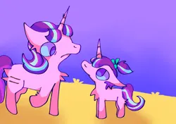 Size: 1709x1206 | Tagged: safe, artist:ponyenjoer, derpibooru import, starlight glimmer, pony, unicorn, chest fluff, equal cutie mark, frown, g4, gradient background, image, jpeg, looking at each other, looking at someone, s5 starlight, solo
