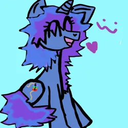 Size: 500x500 | Tagged: safe, artist:trixeswagon, derpibooru import, oc, unicorn, blue hair, blue mane, horn, image, old art, png, purple hair, unicorn oc