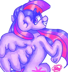 Size: 3600x3800 | Tagged: safe, artist:mannybcadavera, derpibooru import, twilight sparkle, twilight sparkle (alicorn), alicorn, pony, female, grin, high res, image, looking at you, looking back, looking back at you, mare, png, simple background, smiling, solo, white background