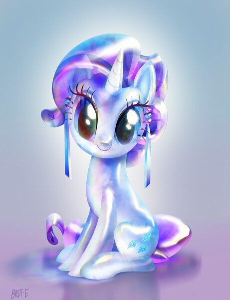 Size: 1920x2501 | Tagged: safe, artist:brdte, derpibooru import, rarity, crystal pony, pony, unicorn, crystal rarity, crystallized, cute, eye reflection, female, g4, gradient background, image, jpeg, looking at you, mare, raribetes, reflection, sitting, smiling, smiling at you