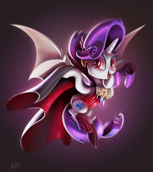 Size: 1920x2167 | Tagged: safe, artist:brdte, derpibooru import, rarity, bat pony, pony, bat ponified, cape, clothes, female, g4, halloween, holiday, image, jpeg, leotard, mare, open mouth, open smile, race swap, raribat, smiling, solo, spread wings, wings