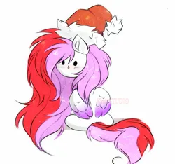 Size: 1393x1303 | Tagged: safe, artist:krissstudios, derpibooru import, oc, pegasus, pony, chibi, christmas, colored wings, female, hat, holiday, image, mare, png, santa hat, simple background, solo, two toned wings, white background, wings